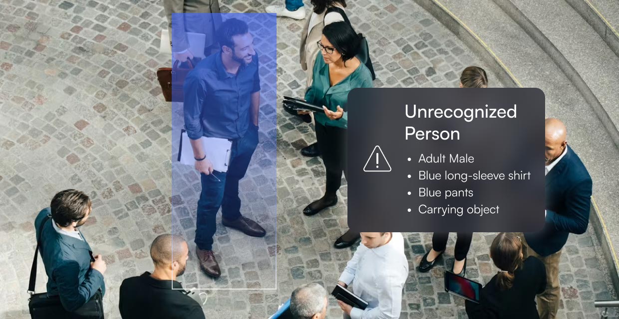 lumana ai video security brand imagery people standing on the street