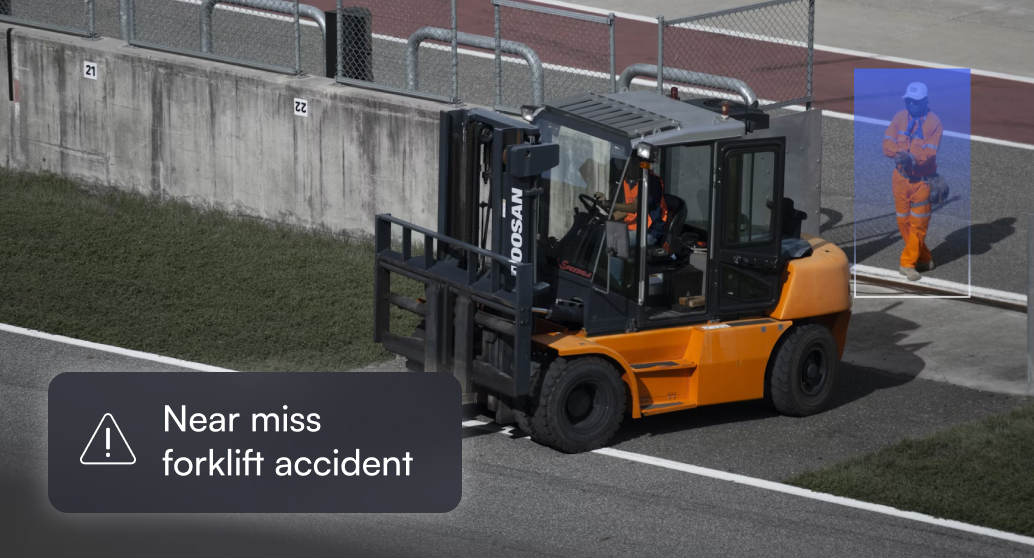 lumana ai video security  forklift working while lumana software is analyzing